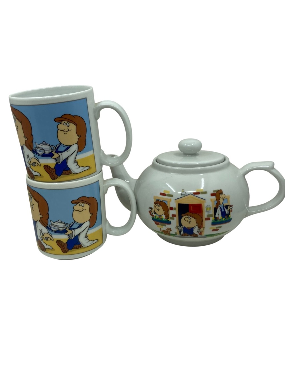 Tetley Tea Folks Teapot and Mugs